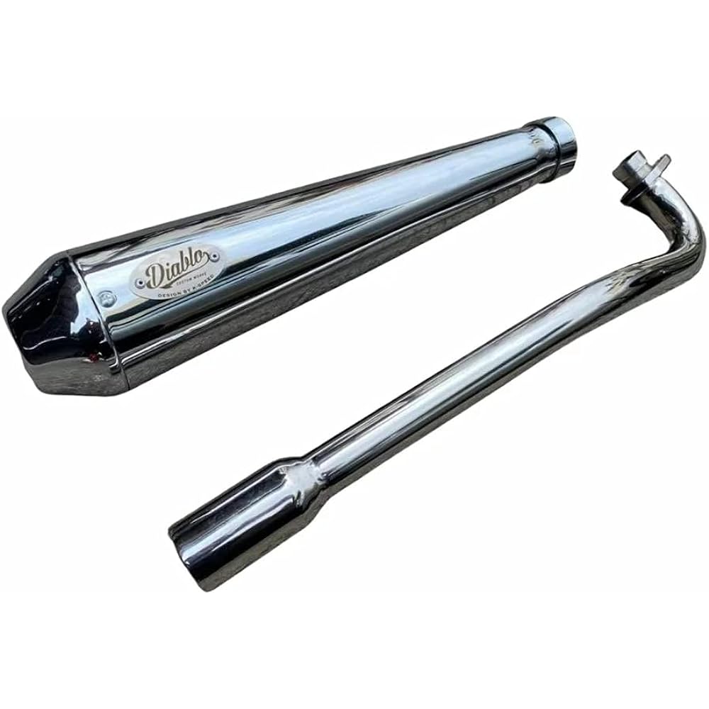 Honda Super Cub C125 Chrome Muffler C00 Diablo Custom Works Full exhaust system Chrom For Honda C125 2018-2021