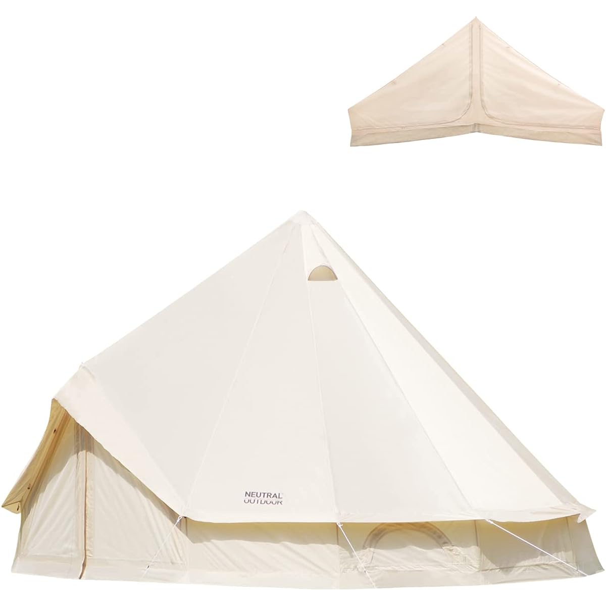 NEUTRAL OUTDOOR GE Tent Waterproof Polyester Fabric One Pole Tent Gel Tent Bell Tent Beige Storage Bag Included