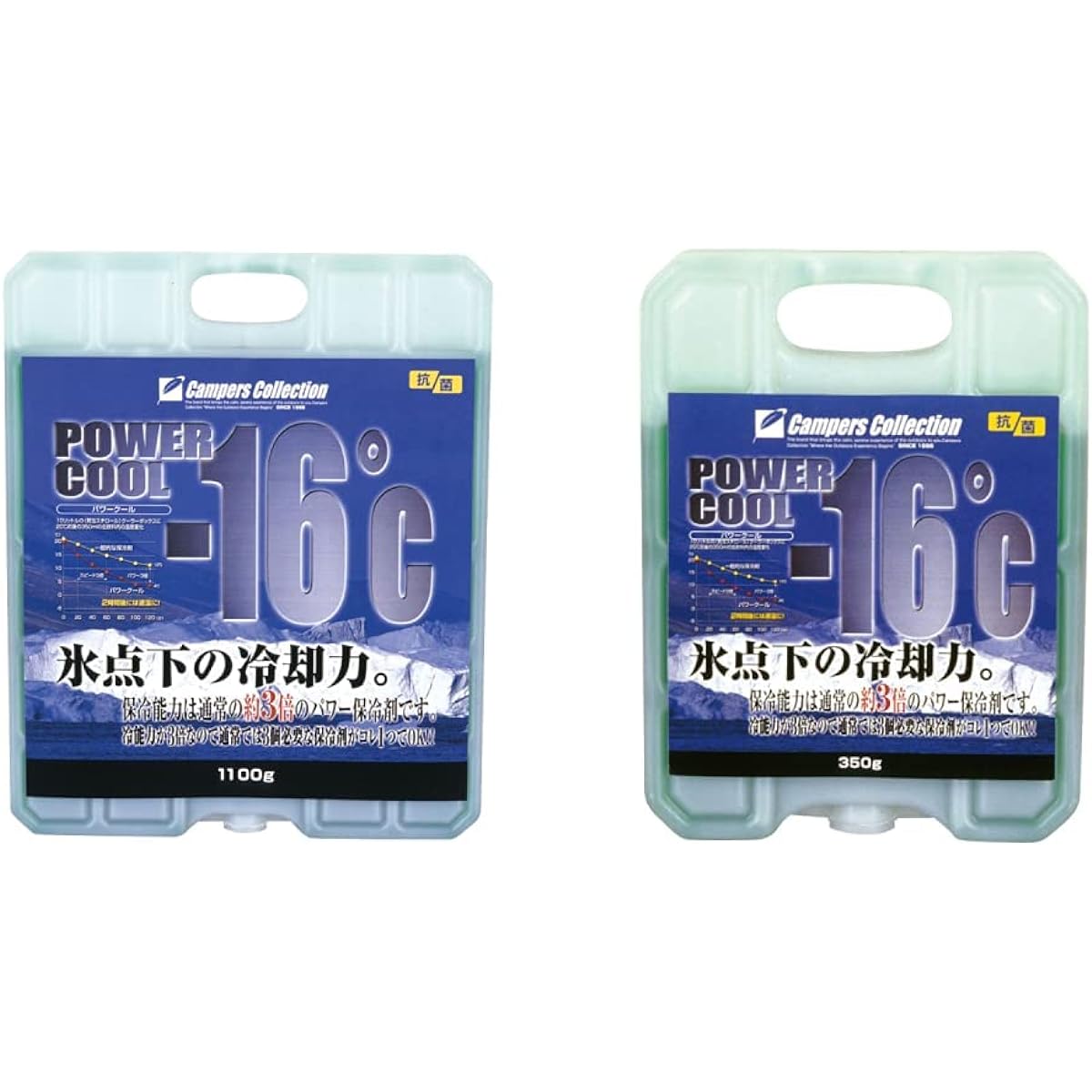 [Campers Collection Yamazen] Power Cool -16°C (1100g) & [Yamazen] Power Cool -16°C (350g) [Buy as a set]