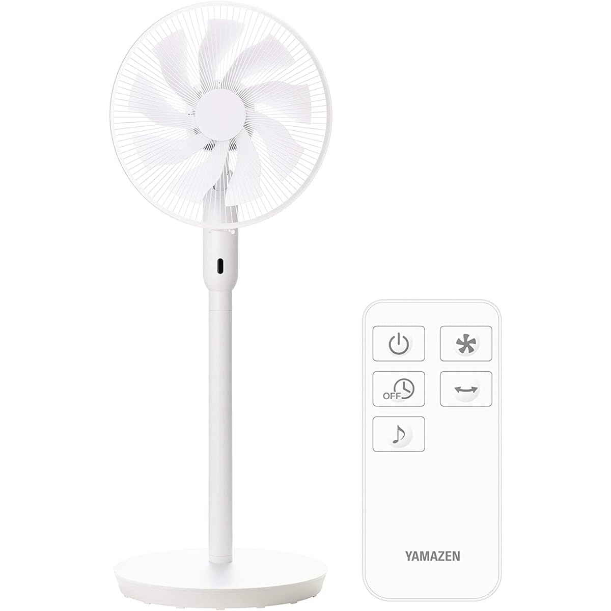 [Yamazen] Electric Fan 30cm (DC Motor) (Quiet Mode) (Remote Control Included) (Left and Right Swing) (Pole Connecting Leg Specifications) (On/Off Timer Included) White YLX-EGD301(W)