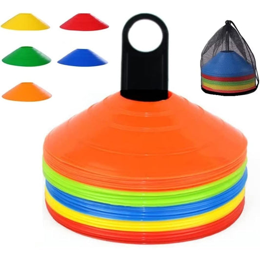 Marker cone Color cone 10/15/20/25/30/50/60 selection Training cone Disc cone Futsal equipment Dribbling marker Soccer Baseball Tennis practice cone Includes storage bag and stand