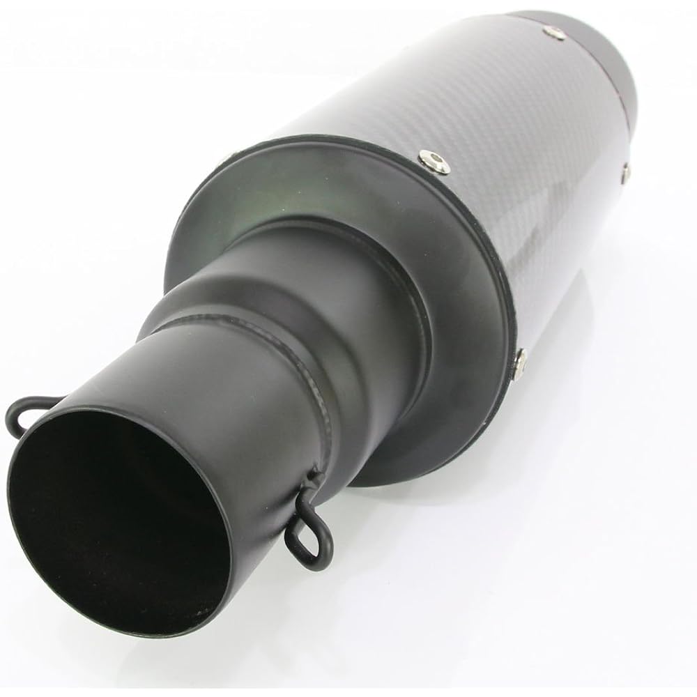 General Purpose Slash Cut GP Short Silencer φ50.8 Carbon/Titanium Matte Black Fake Titanium Slip-on Muffler