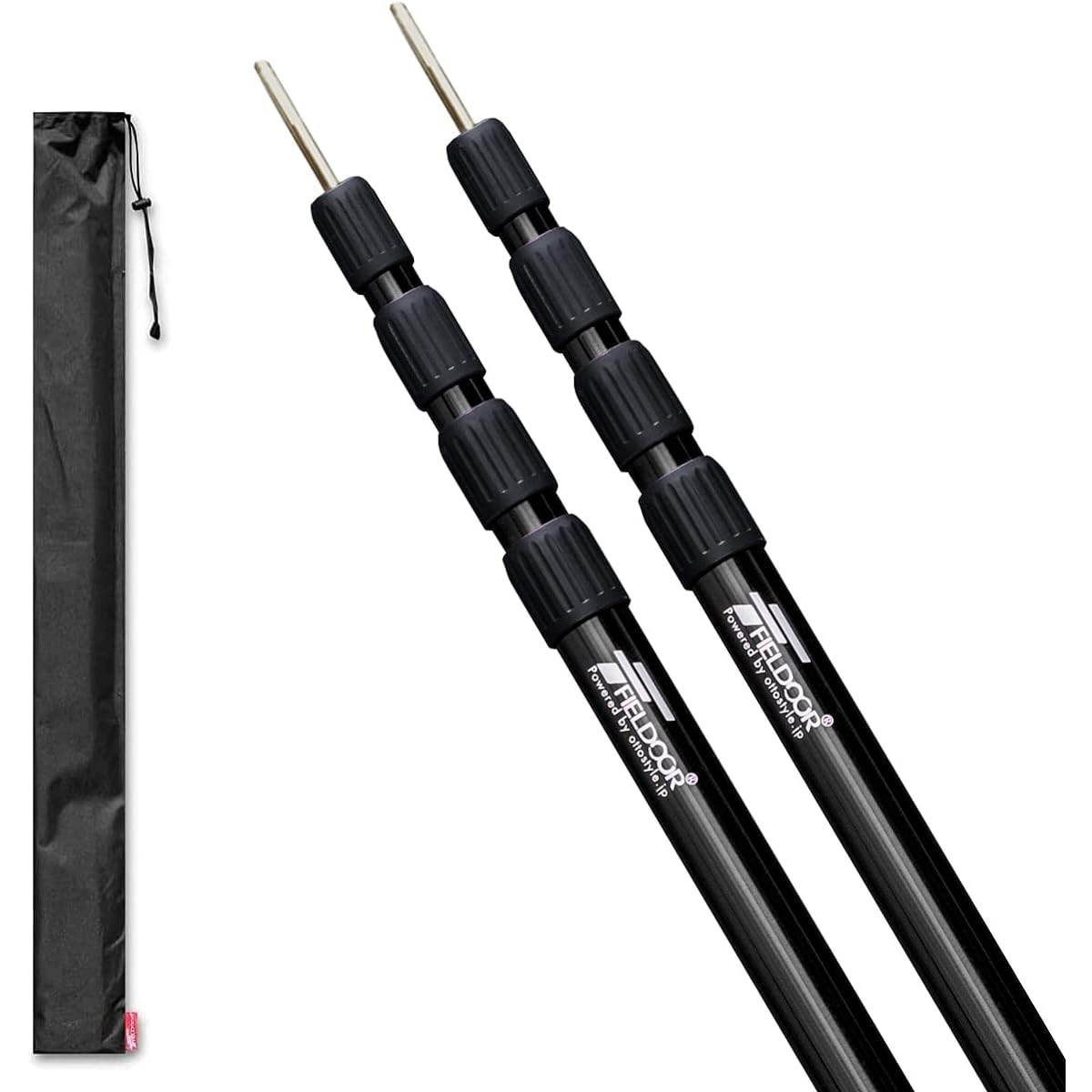 FIELDOOR Telescoping Aluminum Tent Pole Diameter 32mm (Height 79-250cm) 4-way Stepless Adjustment Set of 2 with Storage Bag Stepless Adjustment Swing Type Easy Height Adjustment Just Turn Lock Slide