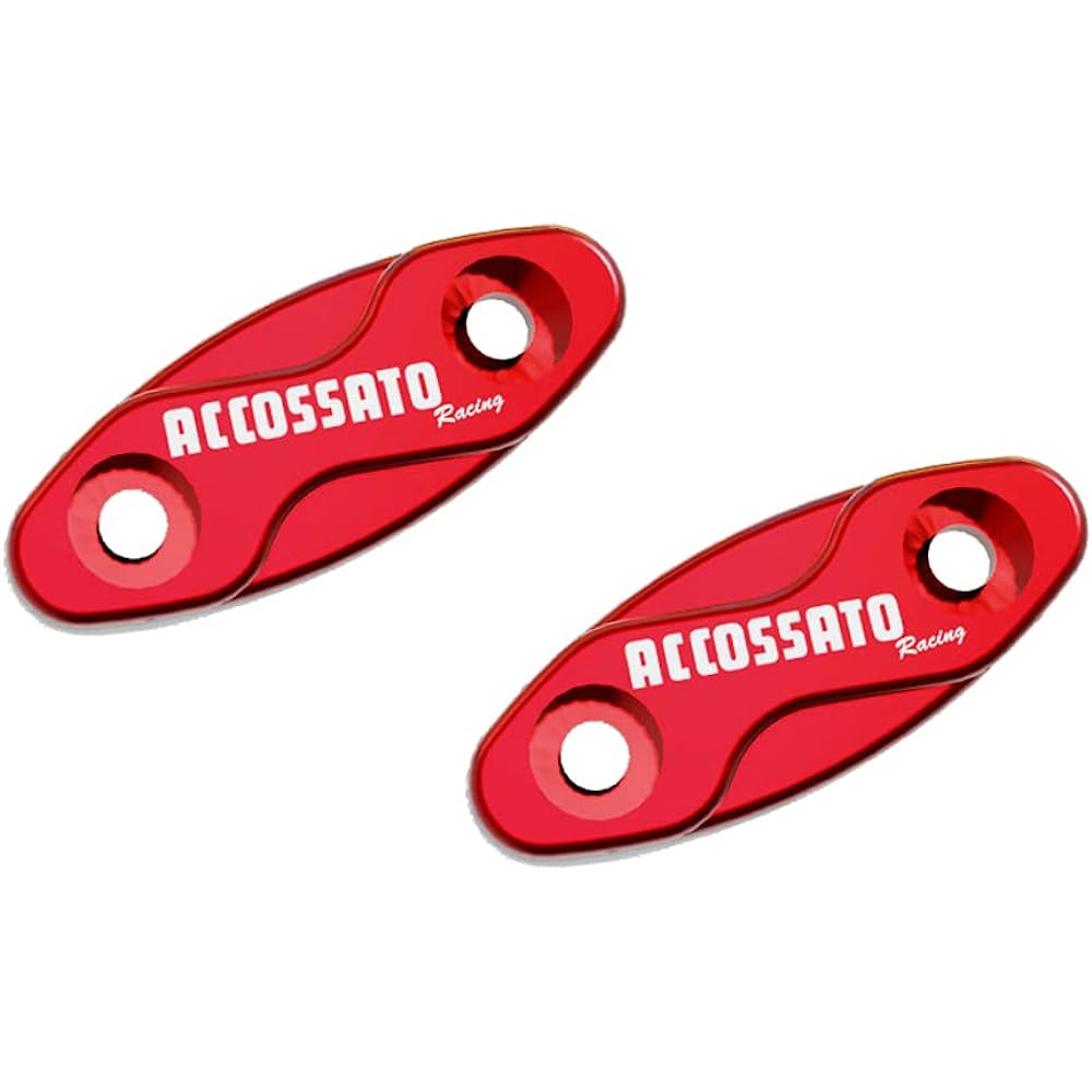 ACCOSATO Mirror Cover MC003 Set of 2 Compatible models: CBR1000RR/CBR600RR/VTR1000 SP1/VTR1000 SP2/ZX-6R/ZX-10R/F3 and others Red 400-MC003R