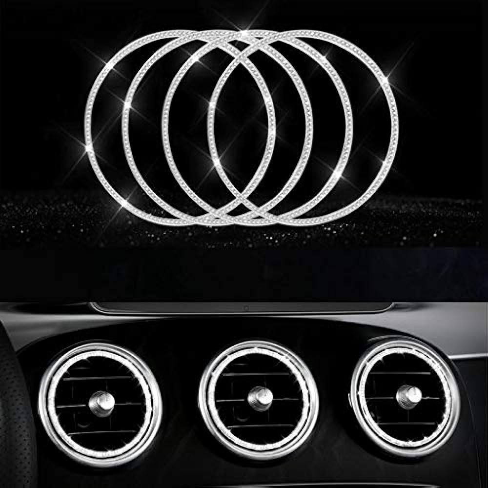 BENZ Air Conditioner Inner Ring C-Class GLC Silver Crystal Set of 5 W205/X253/C253 Front Air Conditioner Vent Outlet Accessories Interior