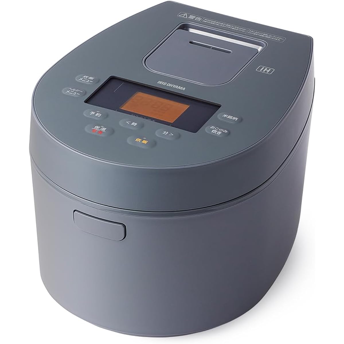 Iris Ohyama Rice Cooker, 3 Cups, IH Type, Design Type, 50 Different Types of Cooking Function, Extra Thick Cooker, Healthy Menu, Low Temperature Cooking Function, Bread/Cake Function, Gray RC-IL30-H
