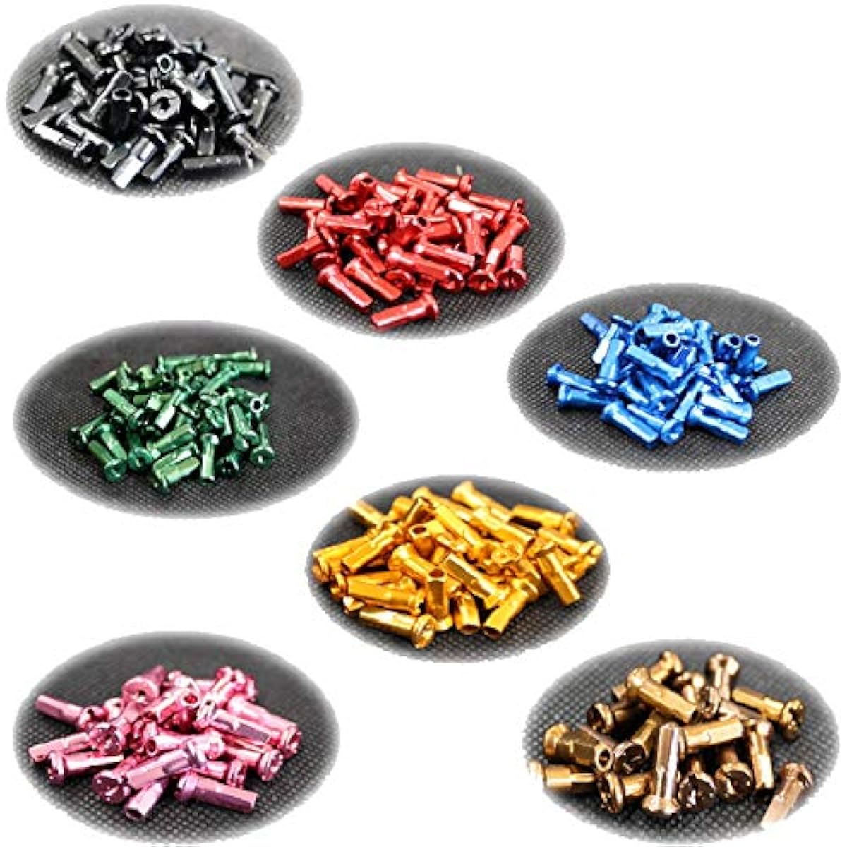 Star spoke aluminum nipple color (72 pieces) Red/#14 (14AL-RD)