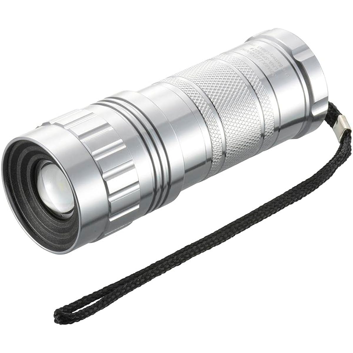 Ohm Electric Flashlight LED Handy Light Waterproof LED Zoom Light Sparkled 800 Lumens Slide Focus Waterproof Outdoor Dimming IP66 Compliant with ANSI Standards Aluminum Body Silver LHA-SP332Z-S2 08-1033 OHM