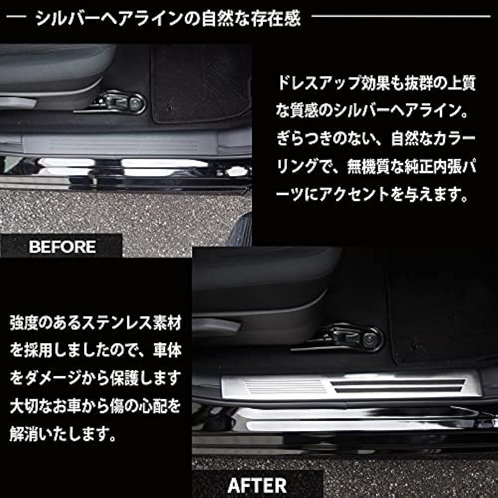 [Echoes Product] Nissan Notebook E13 Aura FE13 e-power aura Scuff Plate Kicking Plate with Protective Rubber Silver Hairline Inner Scuff Protection Scratch Prevention Accessory Optional Custom Parts