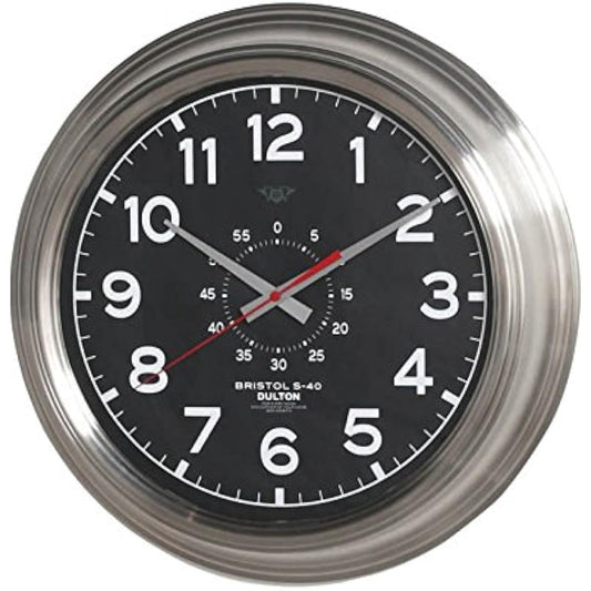 Dalton Wall Clock "Bristol S-40" Black Presence Wall Clock Adult Interior Diameter 405mm Depth 80mm K725-924BD
