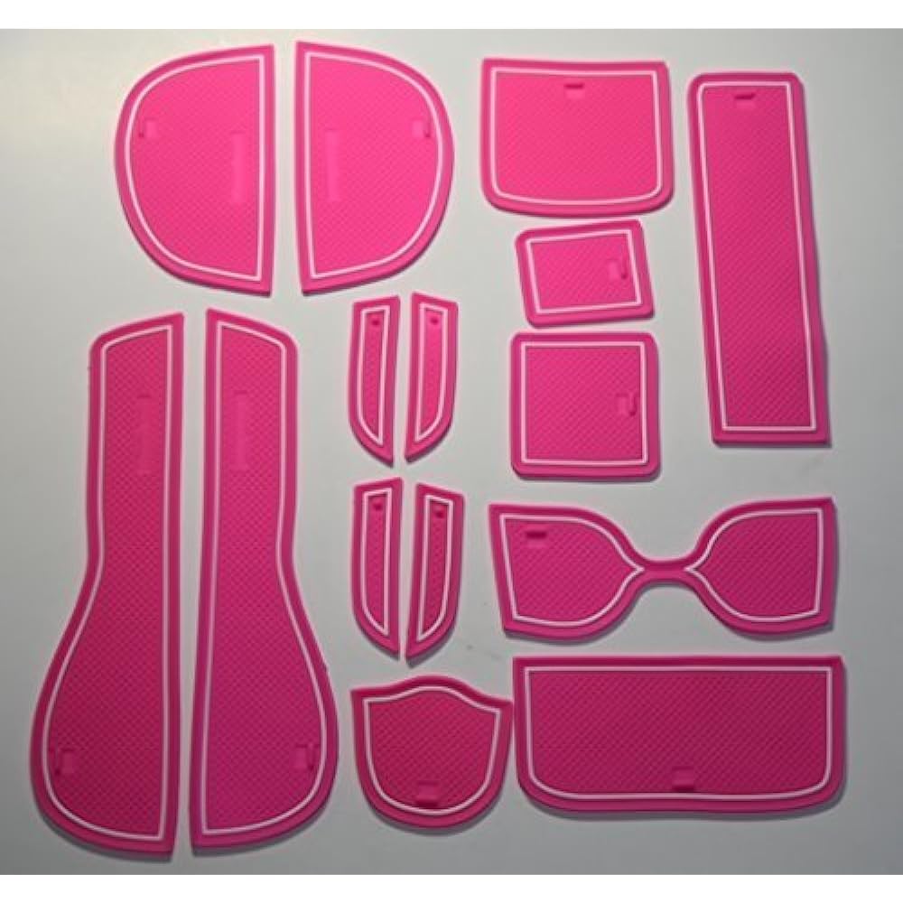 KINMEI Honda FIT Pink GK3/4/5/6/GP5 Series Exclusive Design Interior Door Pocket Mat Drink Holder Anti-Slip Non-Slip Storage Space Protection Rubber Mat Fit New Car Fit-p