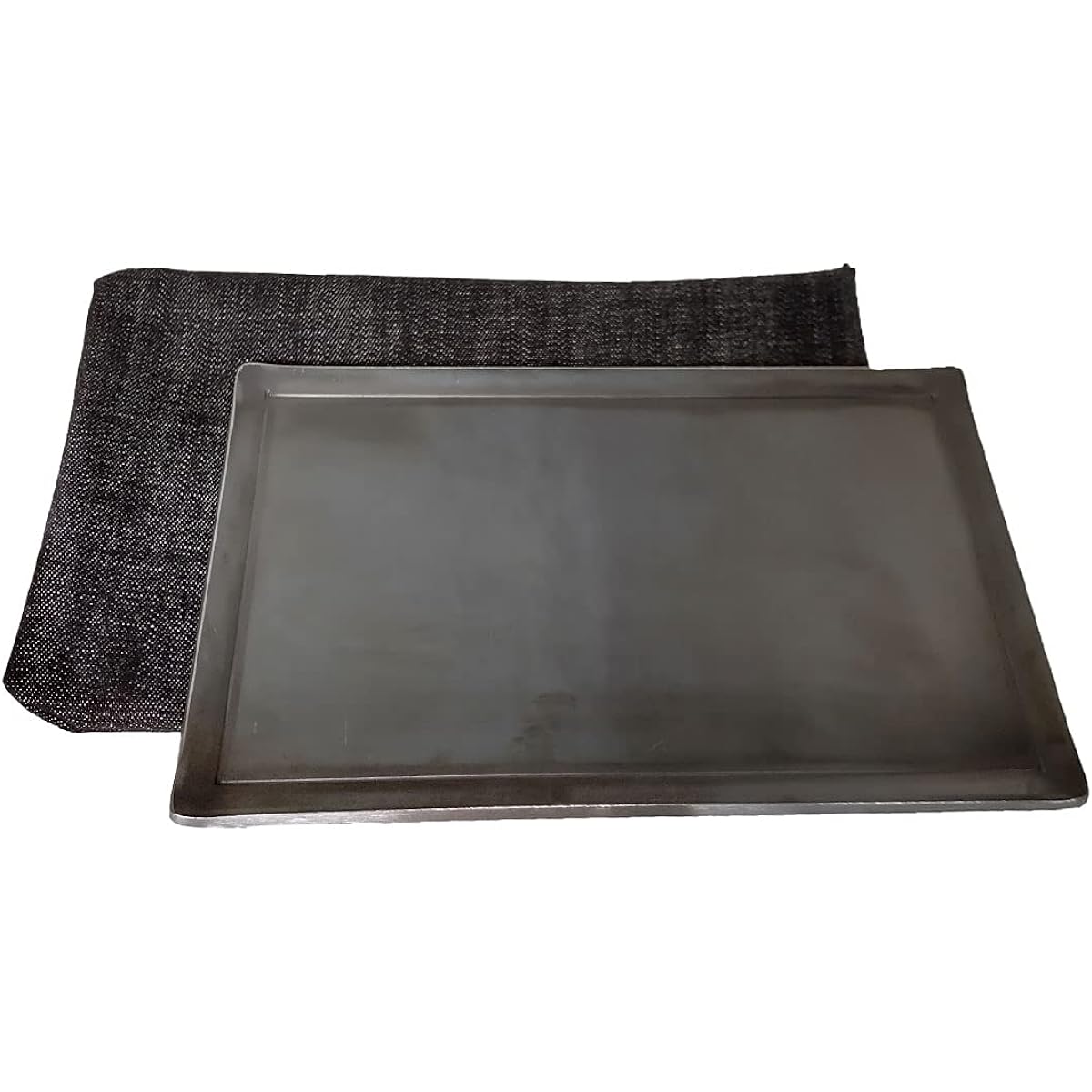 Black leather iron plate M size iron plate camping outdoor storage case included 4.5mm extra thick made in Japan 13.5cm x 22cm steak plate solo camping