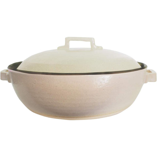 Maruyoshi Pottery Ceramic Processed IH Earthen Pot STYLE WHITE No. 9 White 3.0l Earthen Pot IH Compatible Stylish No. 9 M1076