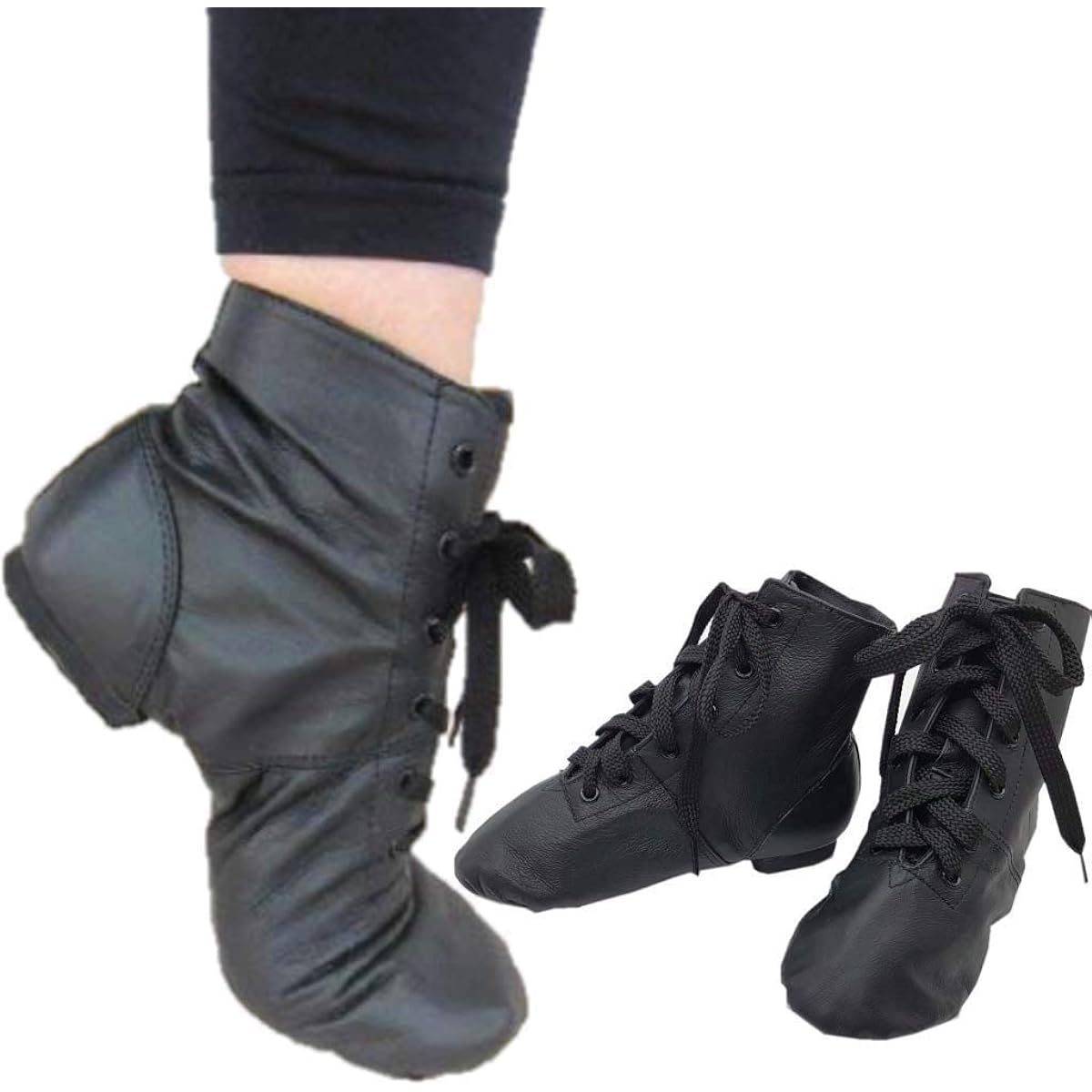 [Ballet specialty store Mignon] Jazz shoes, dance shoes, middle cut, leather, children to adults