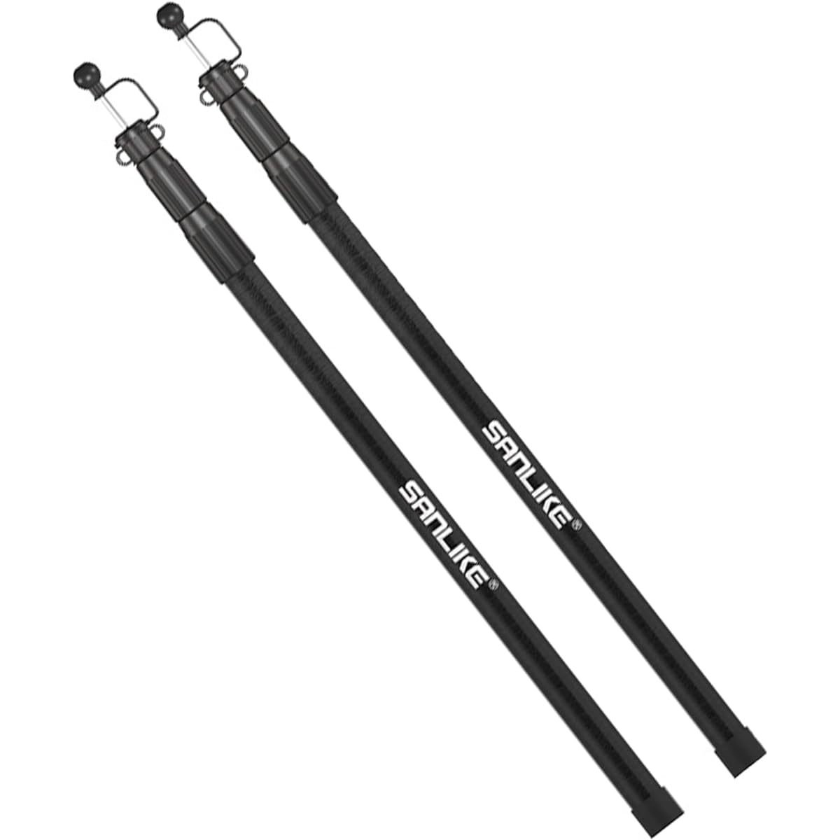 SANLIKE Tarp Pole, Canopy Pole, Tent Pole, Made of Glass Fiber, Lightweight & High Strength, Stretchable, Sub Pole, Main Pole, For Camping, Outdoors, Setup, Black, 2 Pieces, 2.15m/2.5m Available