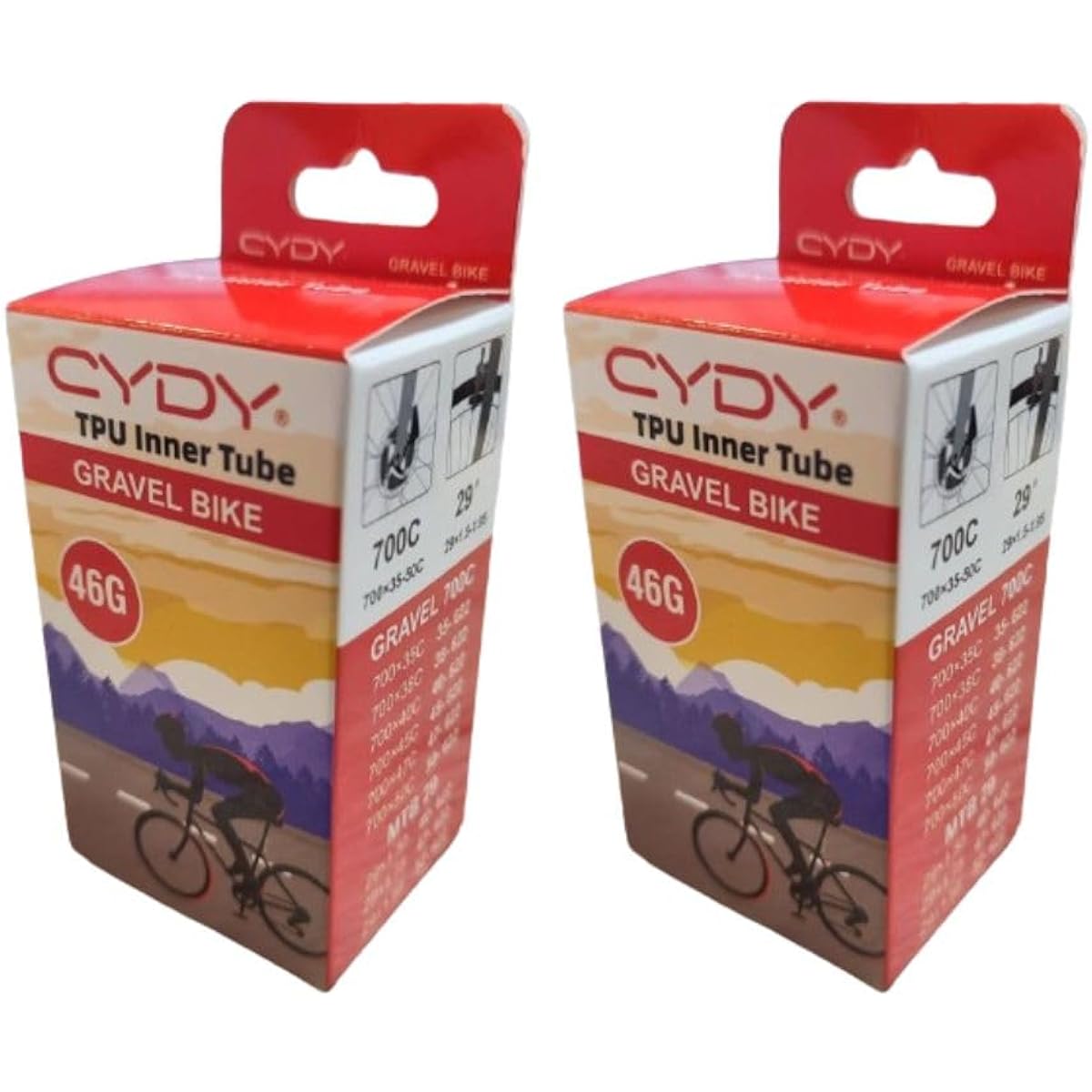 CYDY Ultralight TPU Tube 46g Set of 2 for Gravel/MTB