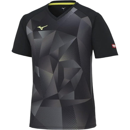 [Mizuno] Table Tennis Wear Game Shirt, Short Sleeve, V-Neck, Unisex, Sweat Absorbent, Quick Drying, JTTA Officially Approved, 82JAA001