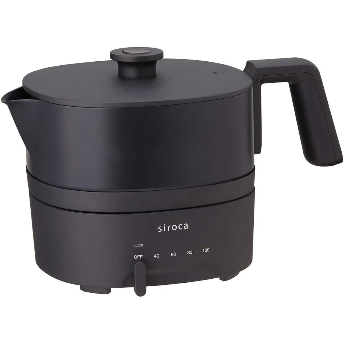 Shiroka Oryori Kettle Choinabe [Washable/Temperature Adjustment Function/Capacity 1L/Electric Kettle] SK-M151 Black