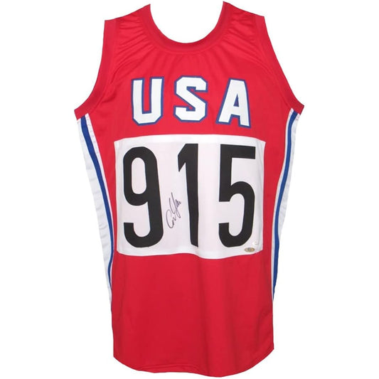 Carl Lewis Autographed Jersey Uniform JSA Autograph Session On-site Visual Certification Included Seed Stars Usain Bolt