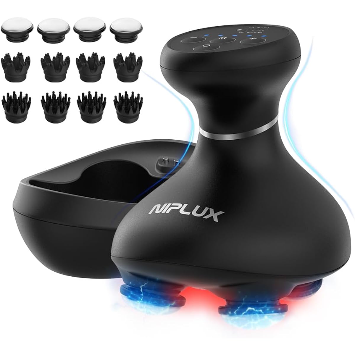 [Supervised by a Doctor] NIPLUX EMS Head Spa Electric Scalp Brush Scalp Care Face Care High Brightness Red LED IPX7 Waterproof 3D Vibration Cordless Beauty Appliance Whole Body Application Nisso Plus Co., Ltd. NIPLUX EMS HEAD SPA PREMIUM
