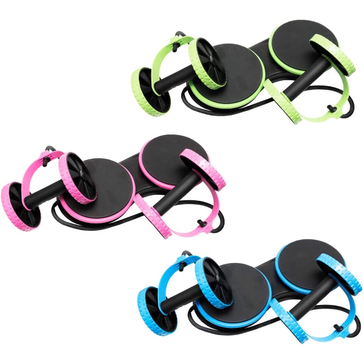 Azumi Shoji Gym Roller Color Random Easy Shape Up Multi-Training at Home Ab Wheel Twin Roller Abdominal Roller Exercise Comes with Mat to Protect Knees Exercise Roller Strength Training