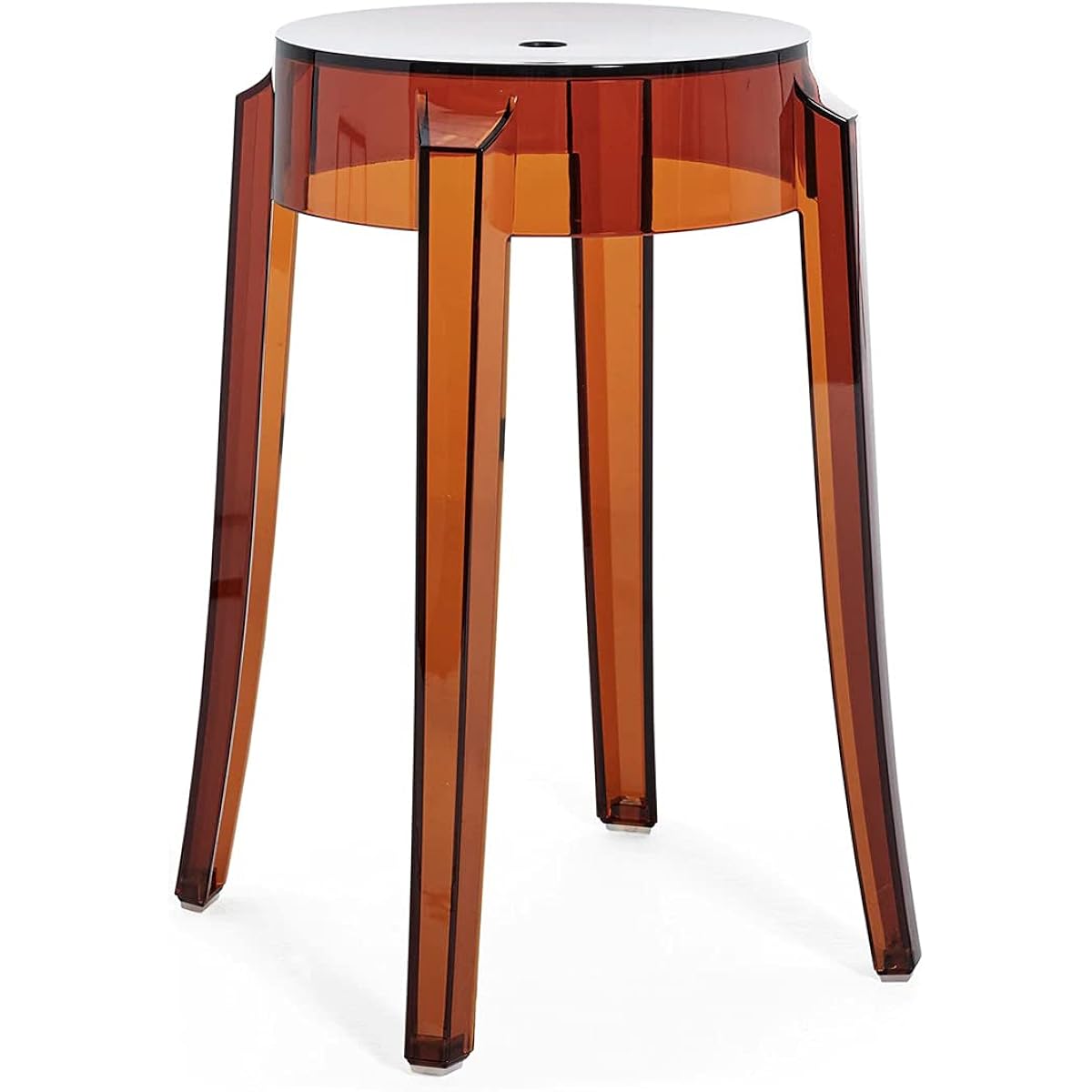 Kartell Stool CHARLES GHOST (Charles Ghost Low) φ39/Seat φ26.5/H46(cm) Amber SFCH-K4897-Z2 Philippe Starck [Authentic Domestic Distributor]