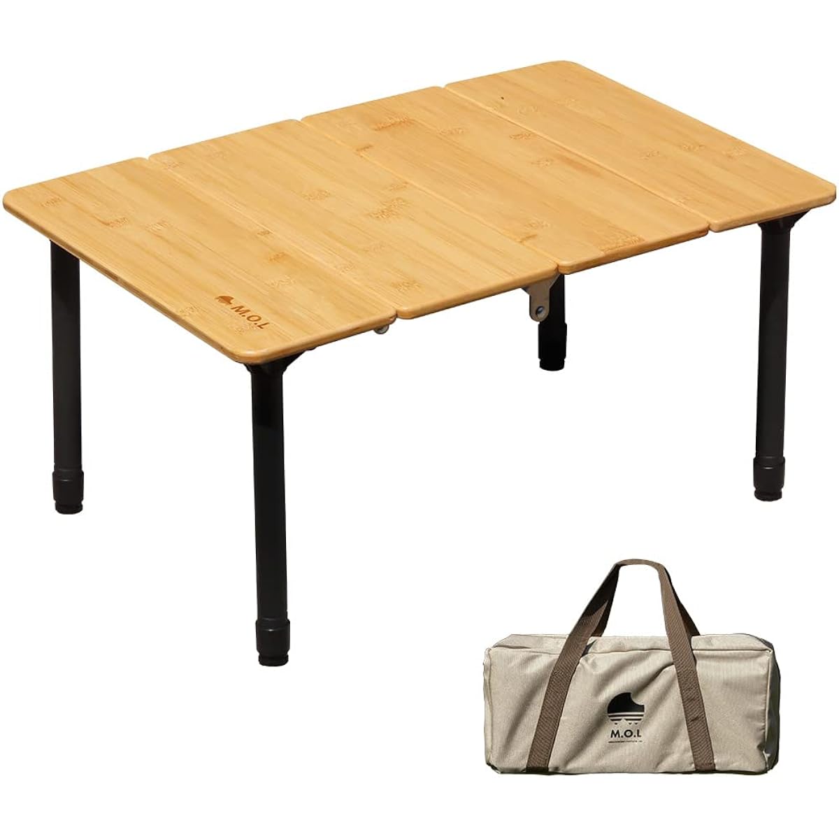 M.O.L Folding Bamboo Table 60 MOL-G301 Outdoor Camping Storage Bag Bamboo