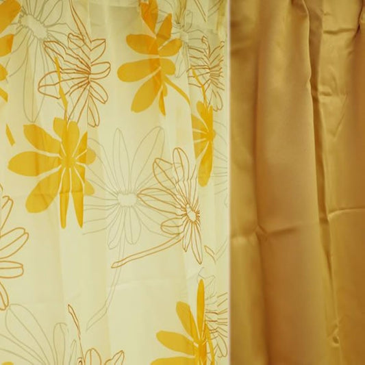 Arie Lace + Drape Curtain Plum 2 Set of 4 100 x 178cm Orange