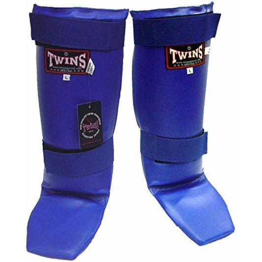 Twins leg guard synthetic leather (PU) blue size M