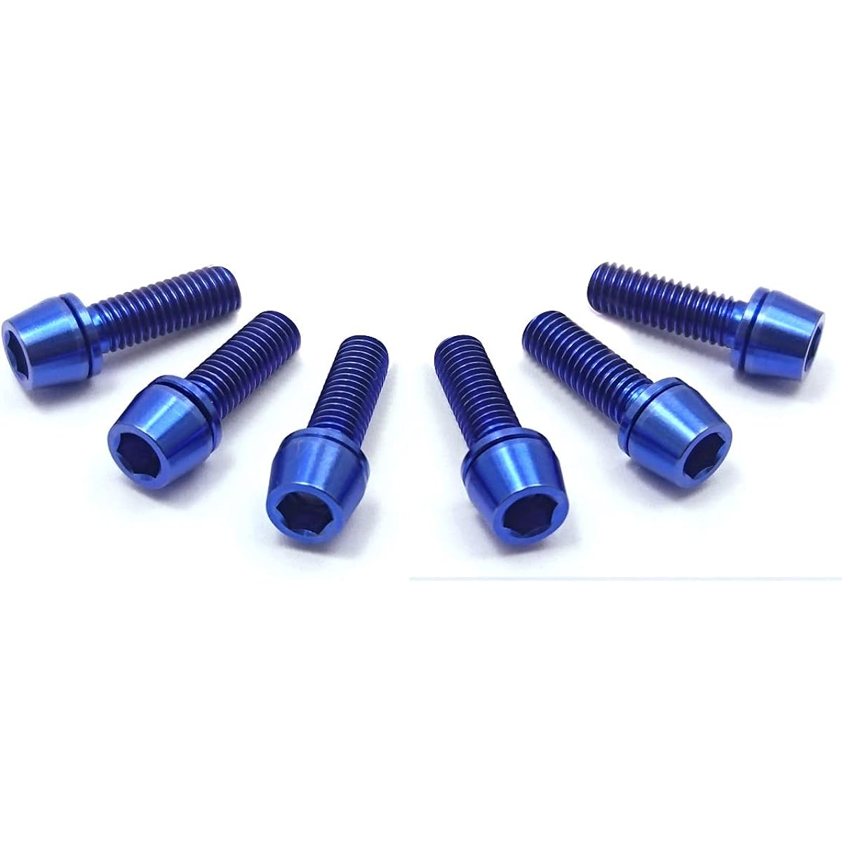EGWORKS High Strength 64 Titanium Bolt ULTRA-Ti™ for Stem M5/16mm with Washer Sunset Blue (Set of 6)