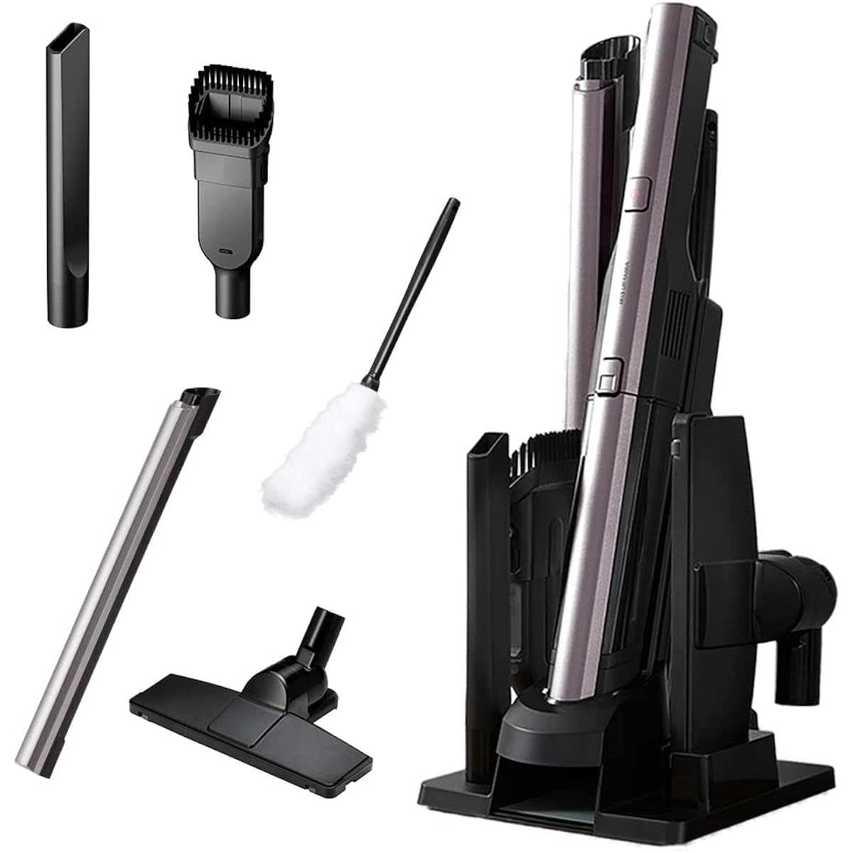 Iris Ohyama Handy Cleaner Cordless Compact 2-Way Vacuum Cleaner Attachment Lightweight Stick Cleaner HCD-A1M-T Brown Metallic