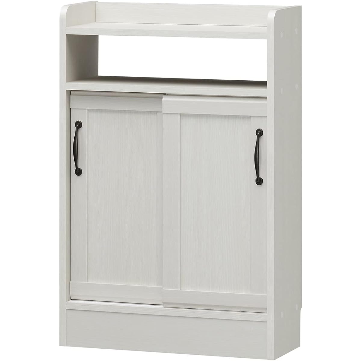 Shirai Sangyo Thin Cabinet Bookshelf White Width 56.3 Height 85.6 Depth 22.4cm CEN-8555SD Cerone