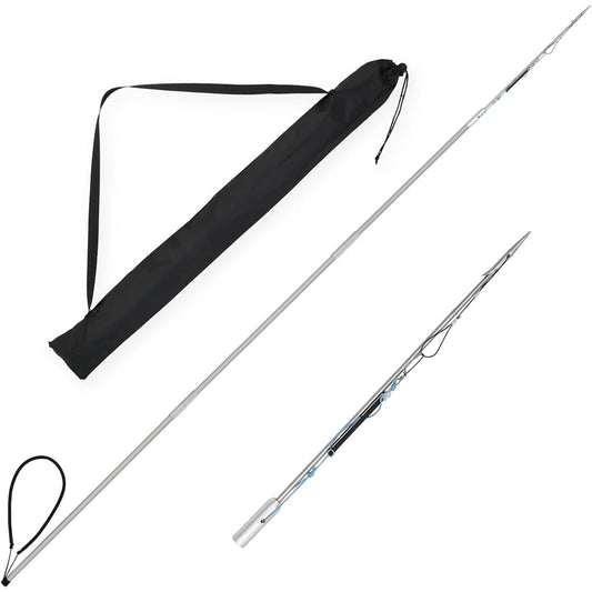 Waistcoat harpoon 3 pieces + harpoon tip Adjustable at 166cm or 233cm Lightweight Easy to carry (all fits in a 70cm long bag) The shaft does not bend and the power does not decrease Fish thrust Spearfishing Hand harpoon Spear harpoon