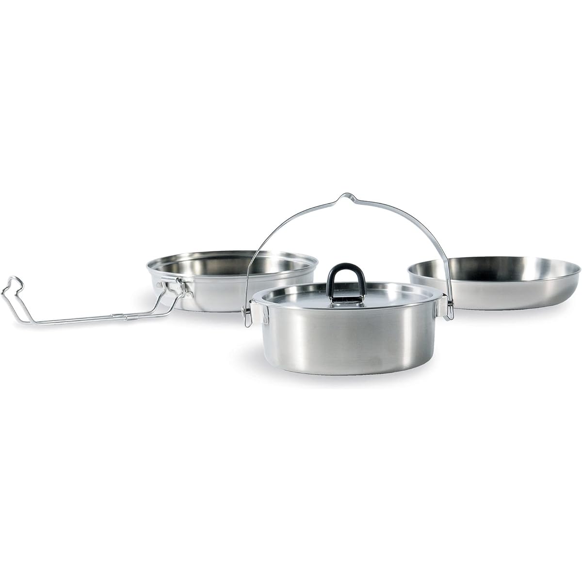 [TATONKA] Cooker 3-piece set, pot, frying pan, stainless steel, carrying bag included