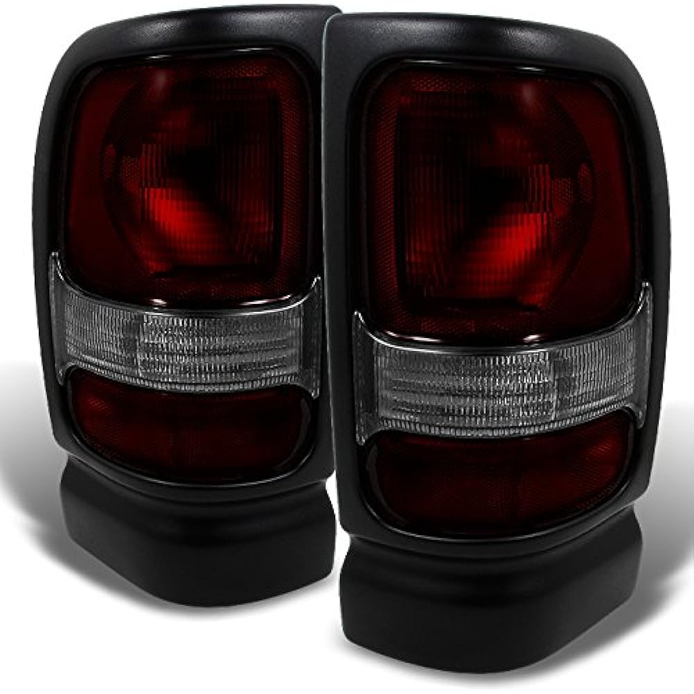 Dodge Lamb 1500/2500/3500 Pickup Track Red Smoke Tail Light Brake Lamp Replacement Left+Right