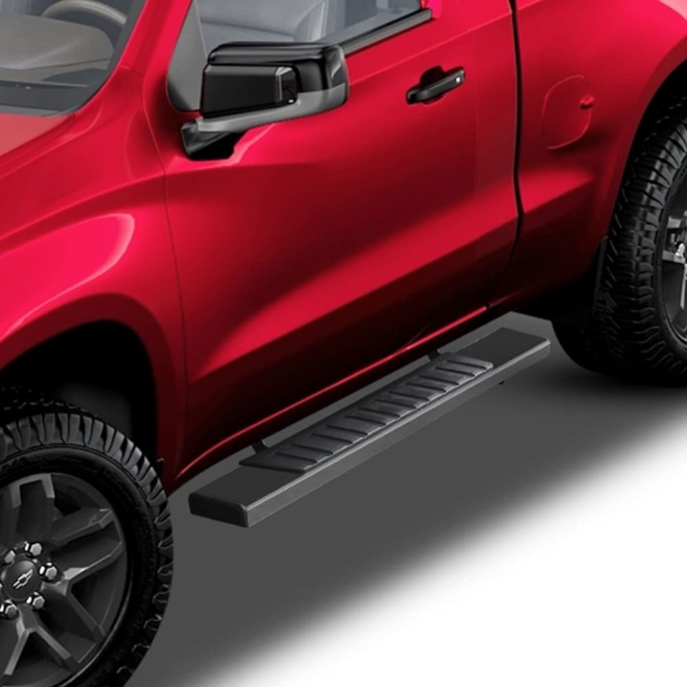CLIMWA 6 inch side step running board step bar 2019-2023 CHEVY SILVERADO/GMC Sierra 1500; 2019-2024 2500/3500 Regular/Standard/Single Cab Track Step Rail Stainless Steel