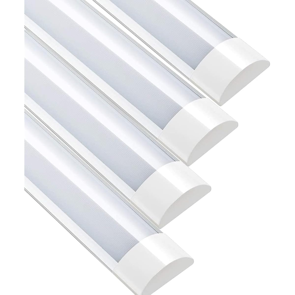 LED Fluorescent Lamp, Integrated Fixture, 23.6 inches (60 cm), Set of 4, LED Base Light, Thin, 20 W Power Consumption, Total Luminous Flux, 2,200 LM, Light Fixture, Fluorescent Light, For Ceilings,