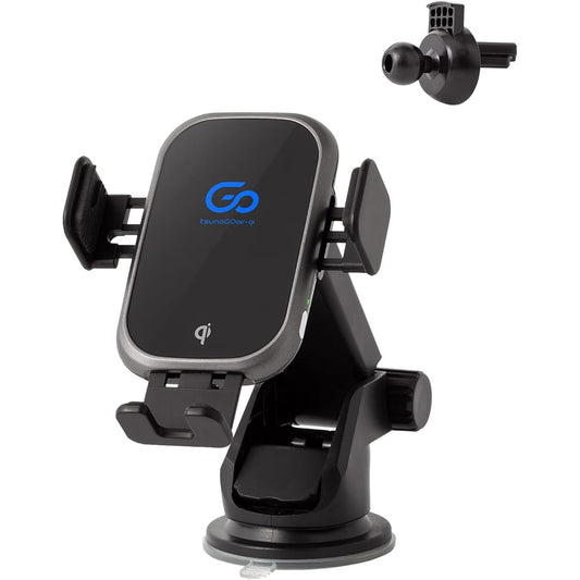 2022 Tuna Go Air TsunaGOair-qi Max 15W Wireless Fast Charging Smartphone Holder, Adhesive Gel Suction Cup and Air Vent Compatible, 360° Rotation, Just Place and Charge, For Cars, Desks, Tables, Dining Rooms, Etc
