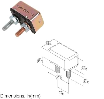 GLOSO E511 Stud Type Circuit Breaker Auto Reset (T1) Harley Davidson Bracket 5 Packs (30A)
