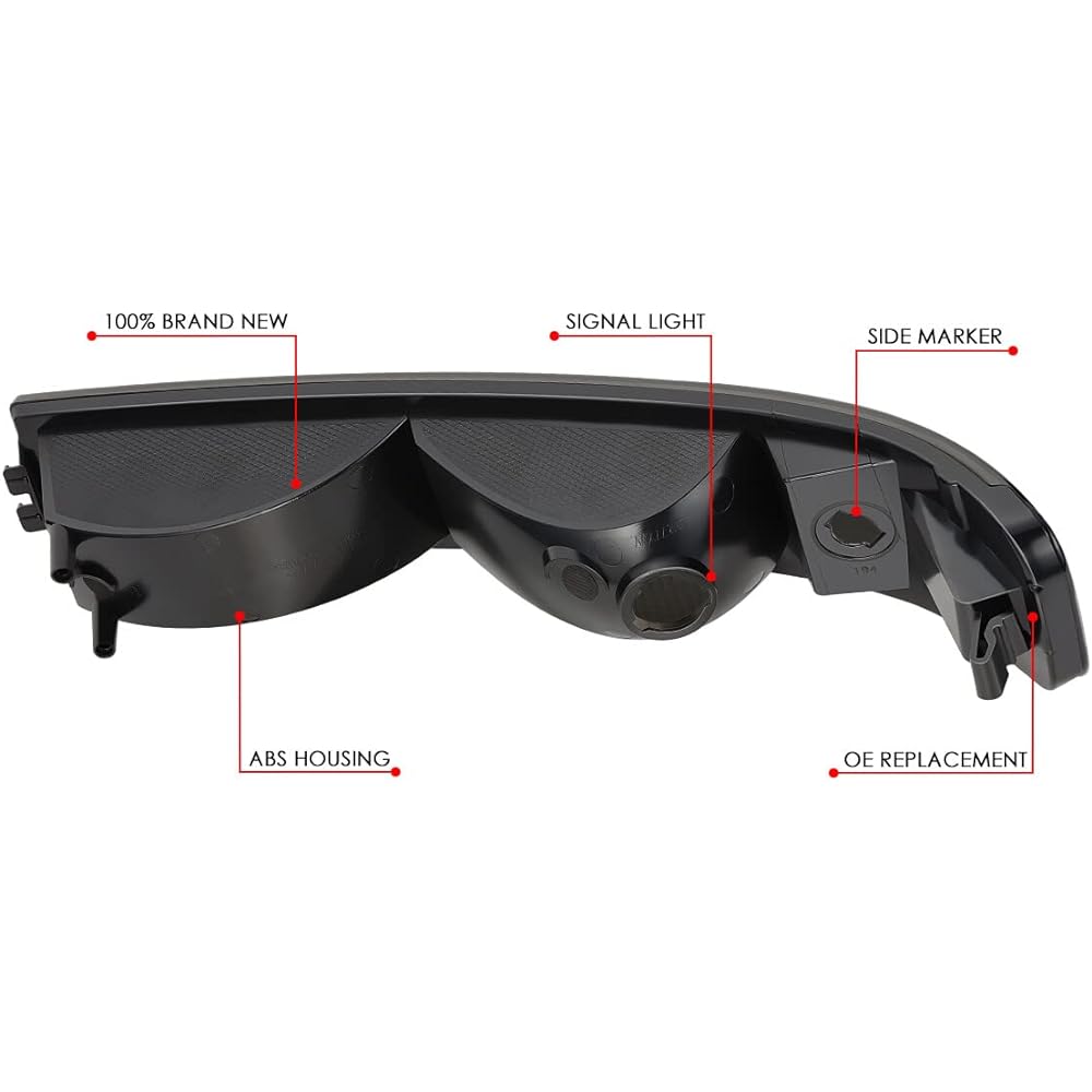 DNA MOTORING BL-CEGS03-SM-CL1 OE Style Front Bumper Parking/Winker Light 03-14 Express Savana 1500/03-23 EXPRESS SAVANA 2500 3500 Smoke/Clear
