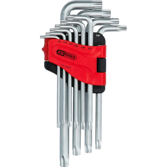 KS Tools Torque Key Wrench Set with Hole Long 10 Pieces TB8-TB50 151.4820