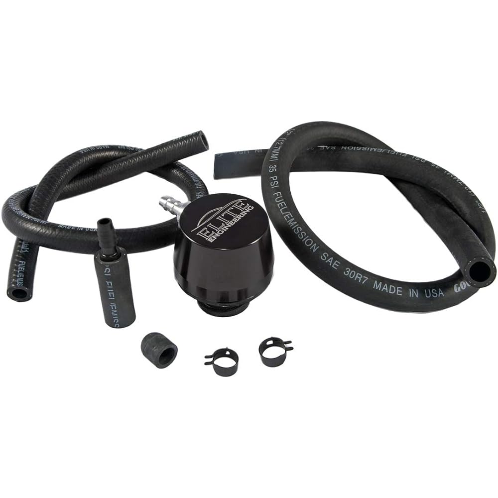 Elite Engineering Aluminum Clean side oil separator (CSS) Kit GM Truck and Camaro V6 Black