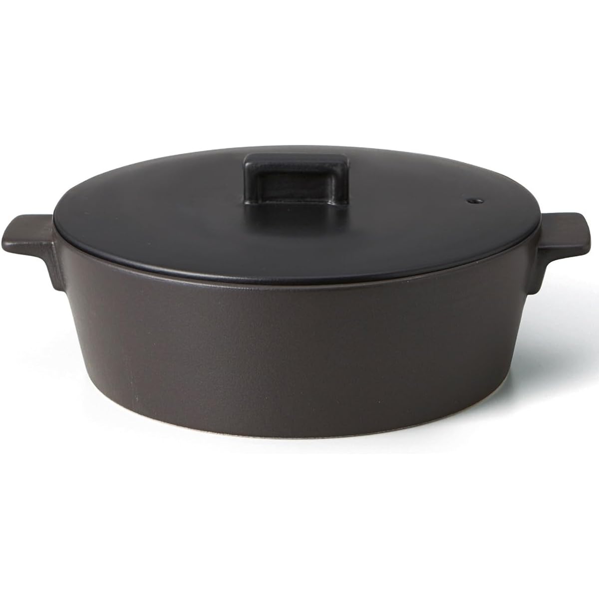 TAMAKI Earthen Pot Corner IH Clay Pot for 1-2 People Black Diameter 23.2 x Depth 19 x Height 10.4 cm Compatible with IH, open flame, microwave oven, and oven Compatible with halogen heater T-941034