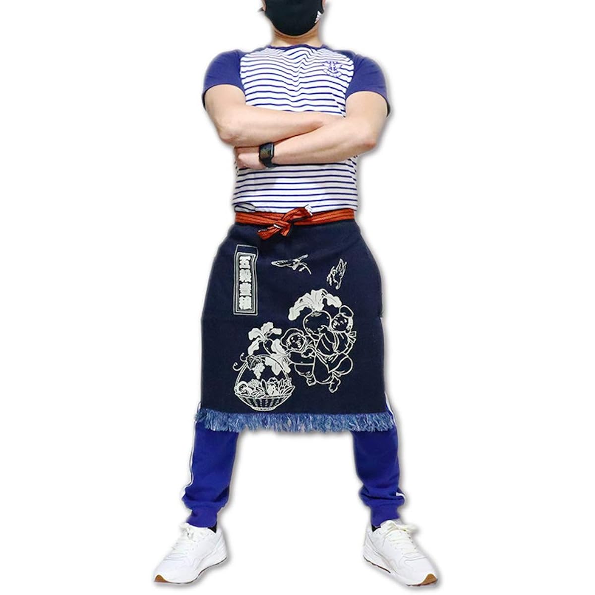 Kurashiki denim apron, made in Japan, apron, liquor store, rice store, greengrocer, fish store, work clothes, wish fulfillment, rich harvest, get rich quick, simple, auspicious pattern, denim, stylish, GT-LINE Favolic