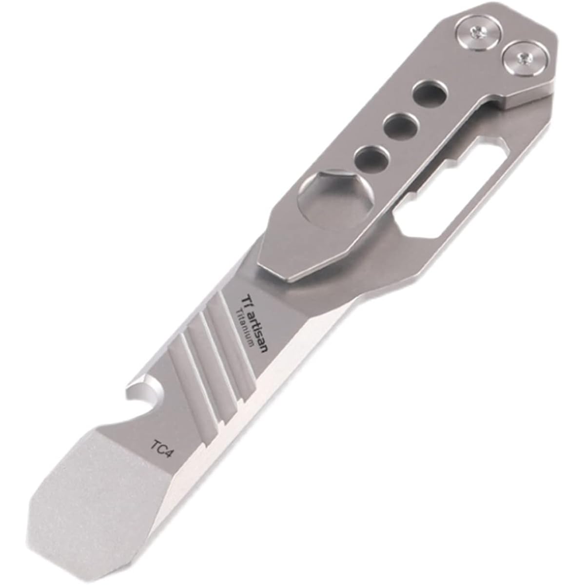 Ti artisan Bottle Opener EDC Titanium Alloy Crowbar EDC Portable Travel Outdoor Camping Multifunctional Tool (Gray)