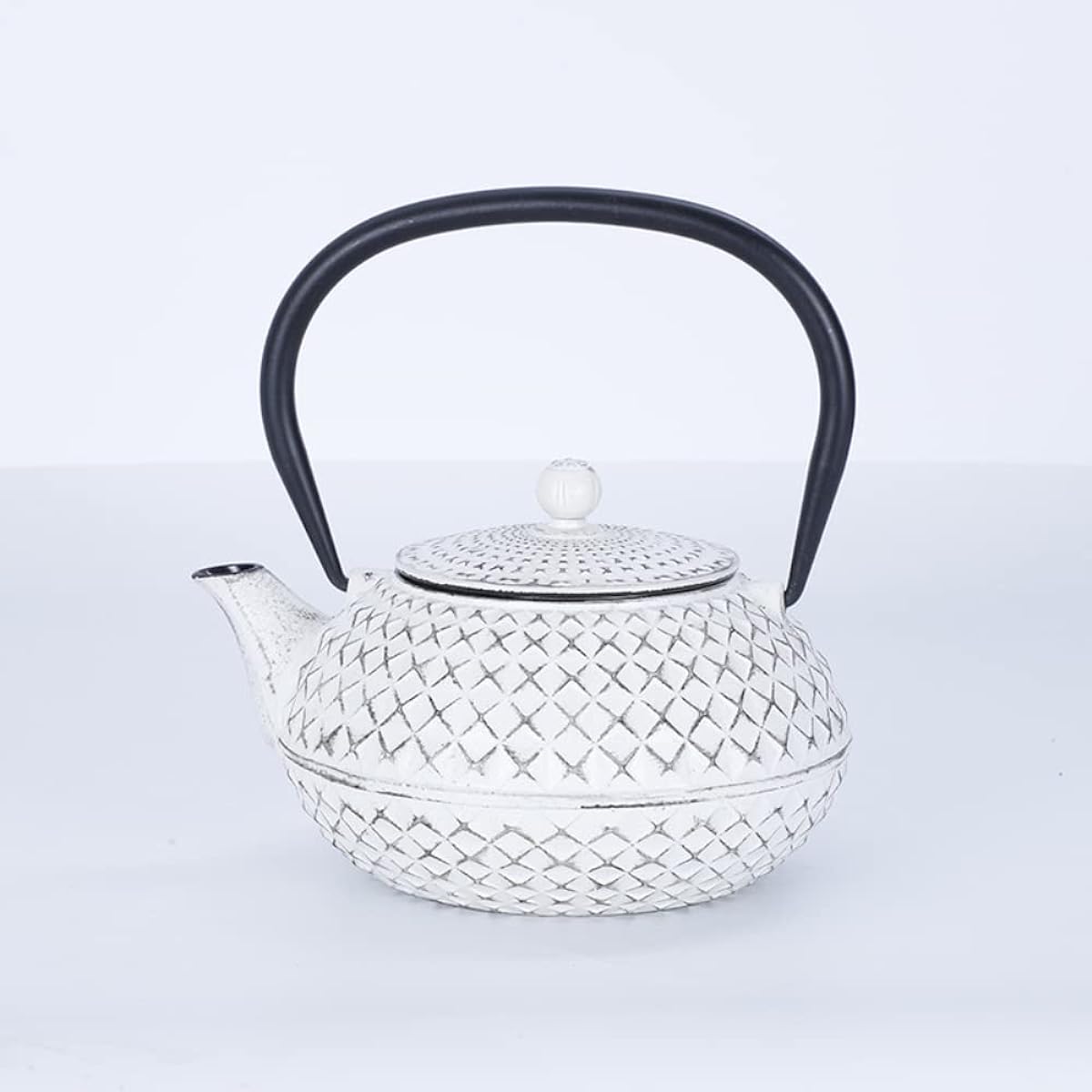 Iron kettle, teapot, Nanbu ironware, iron bottle, IH compatible, white kettle, teapot, tea strainer included, iron kettle, kettle, iron teapot, cast iron, tea ceremony utensils, traditional crafts (500ml/800ml)