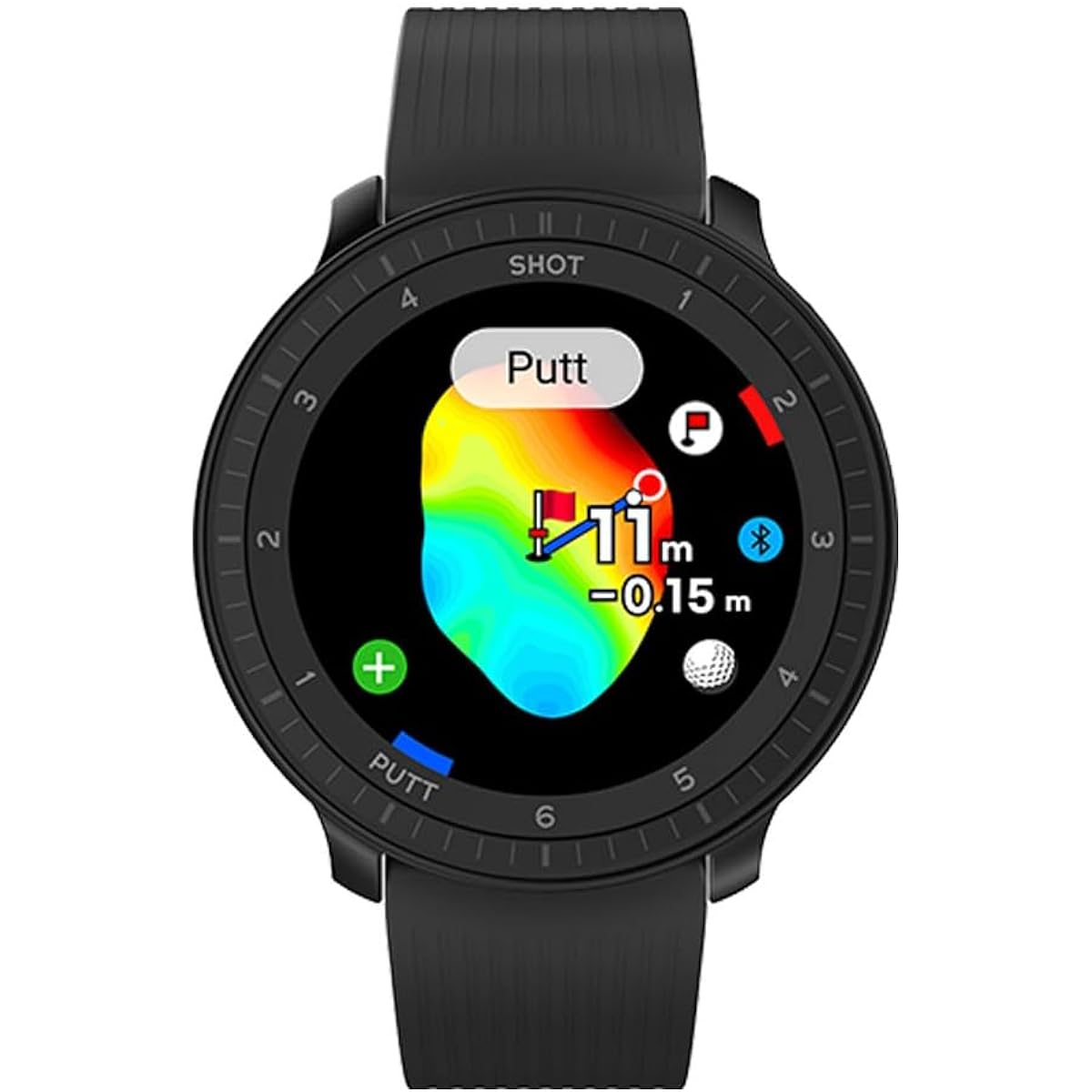 [Voice Caddy] T-Ultra T-Ultra Watch-type Golf Navigation Black/White Flashback Function Green Height Difference Display Three Point Distance Display Course Layout (Black)