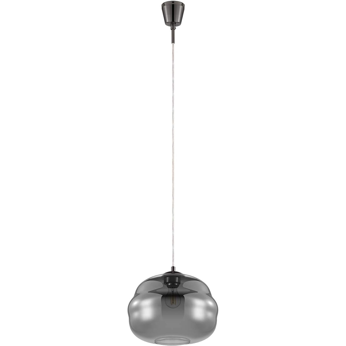 EGLO LED Pendant Light Glass Stylish Scandinavian DOGATO 32.8cm Black Clear 204425J Lighting Fixture Living Dining Cafe