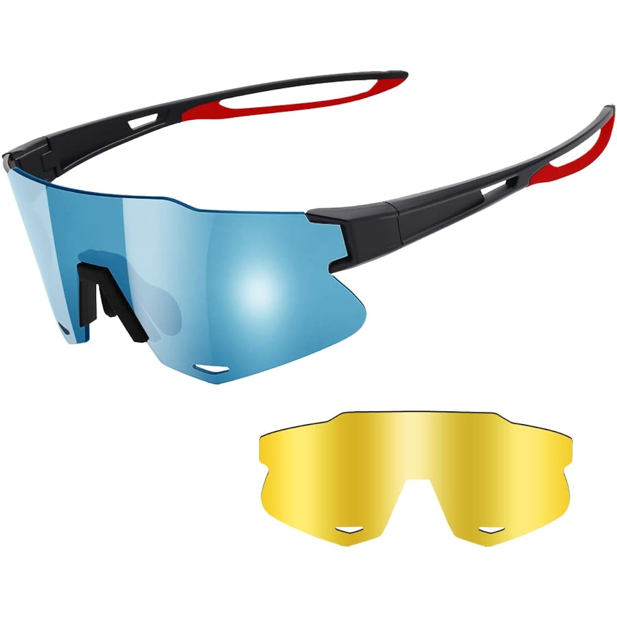 [KBBG] Polarized Sunglasses, Men's Sports Sunglasses, Ultra Light Metal, UV400, UV Protection, Driving, Baseball, Bicycle, Night Fishing, Running, Golf, Driving (Blue)