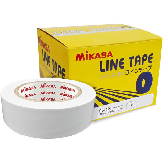 MIKASA Line Tape White Polyethylene (Non-Stretch Type) Width 40mm x 50m x 2 rolls AC-LTPE4050-W